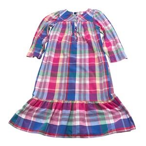 Kittens Nightgown Women Large Pink Plaid Cotton Granny Sleep Dress Prairie VTG